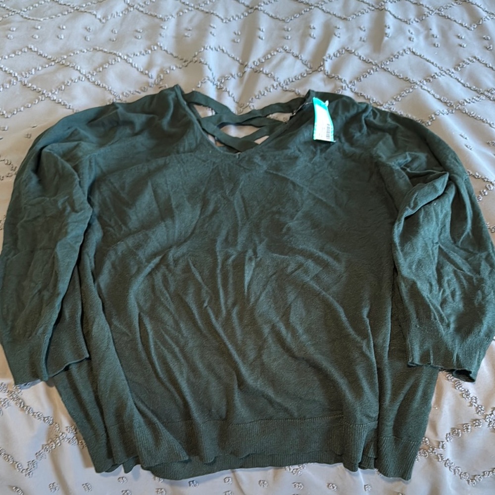 Green V-Neck Sweater
